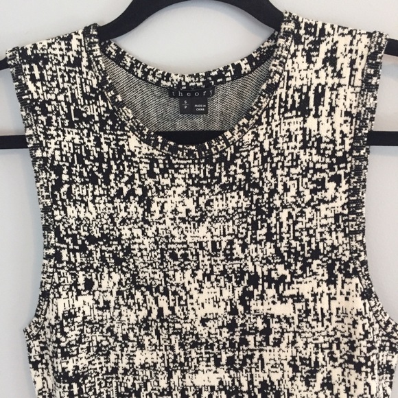 Theory Black White Fit and Flare Dress - Picture 4 of 5